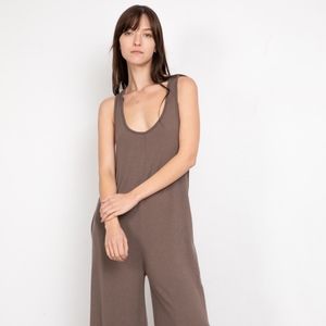 Brown Sleeveless Jumpsuit